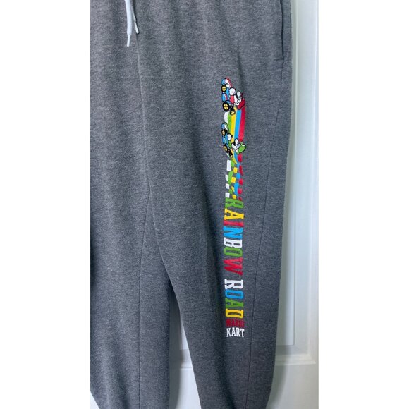 Super Mario Mariokart Sweatpants Jogger Womens Large Drawstring Rainbow Road - Picture 8 of 9